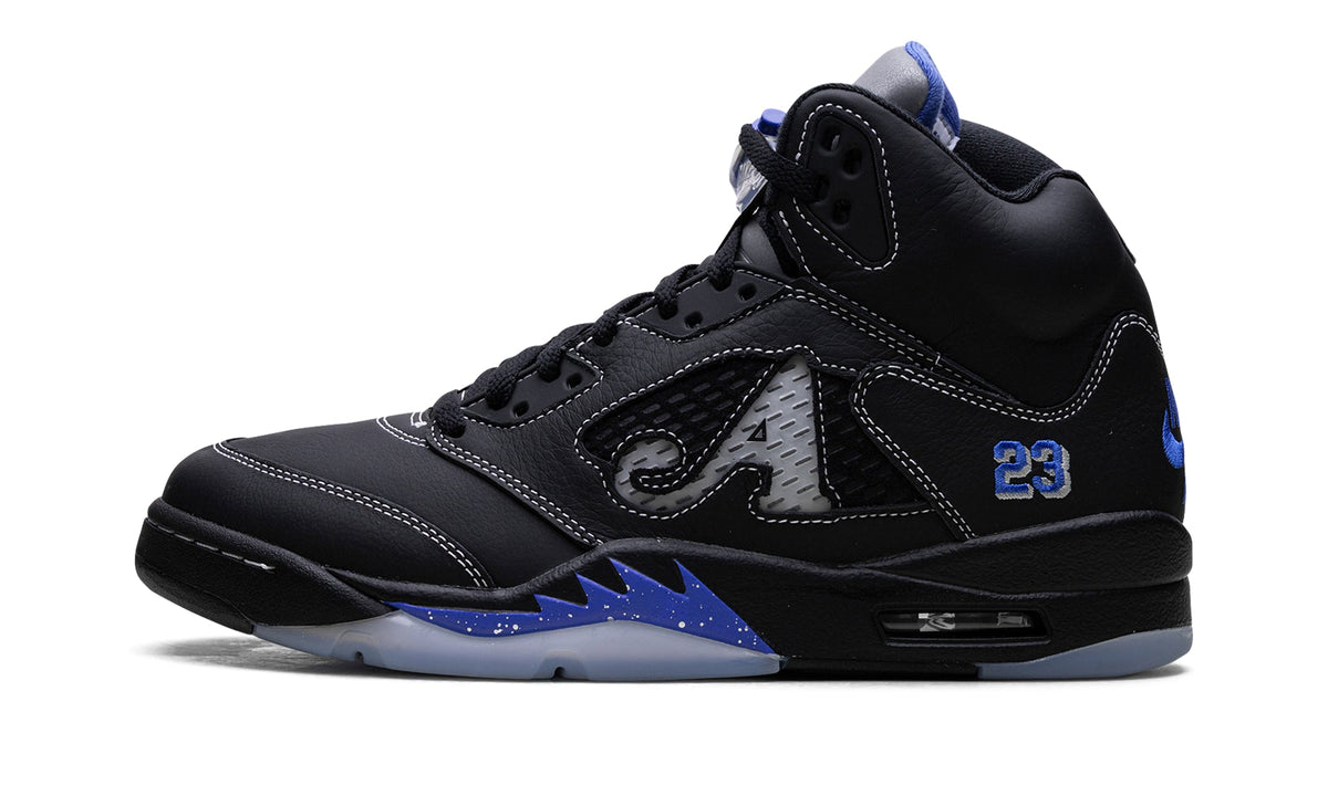 Awake NY x Air Jordan 5 Sneakers - Black/Racer Blue with Silver Details