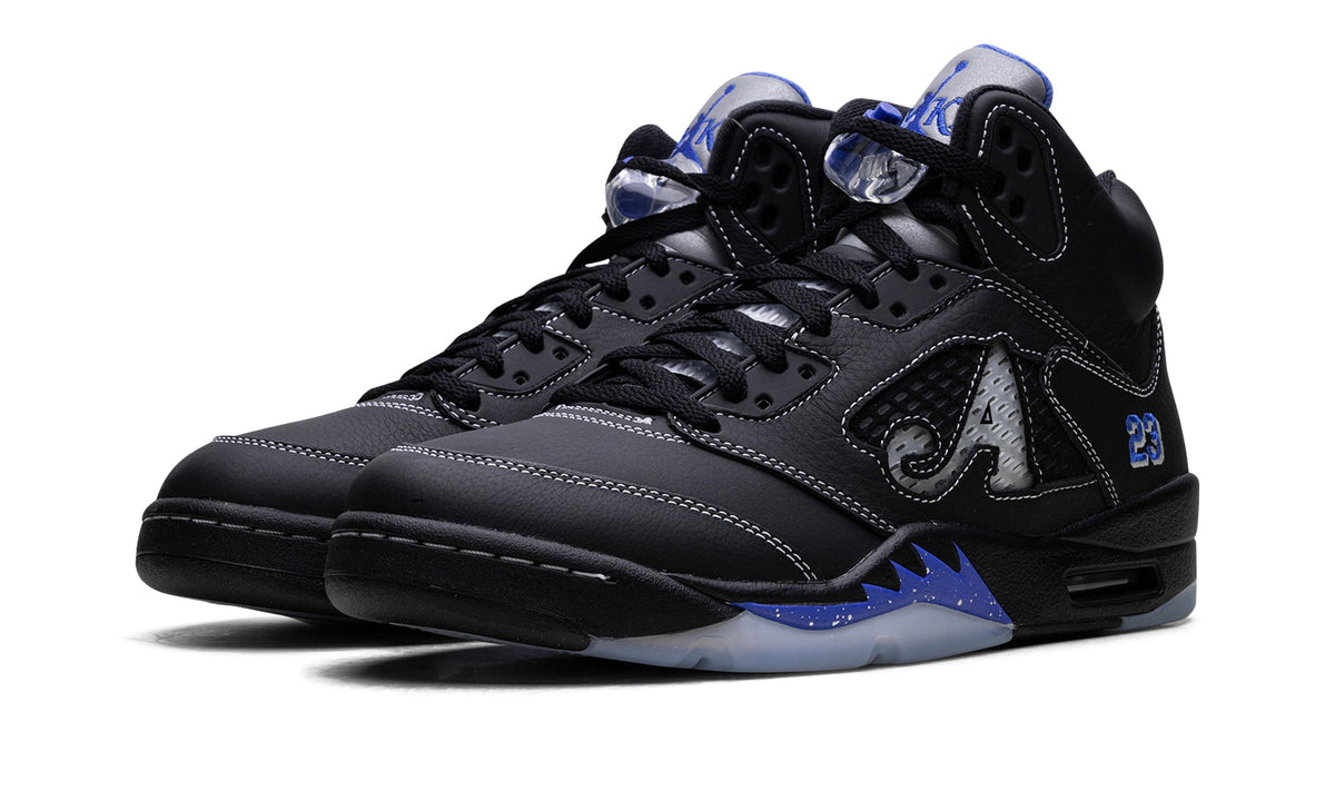Awake NY x Air Jordan 5 Sneakers - Black/Racer Blue with Silver Details