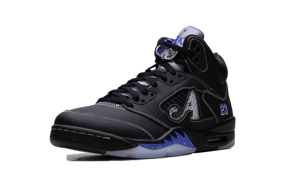 Awake NY x Air Jordan 5 Sneakers - Black/Racer Blue with Silver Details