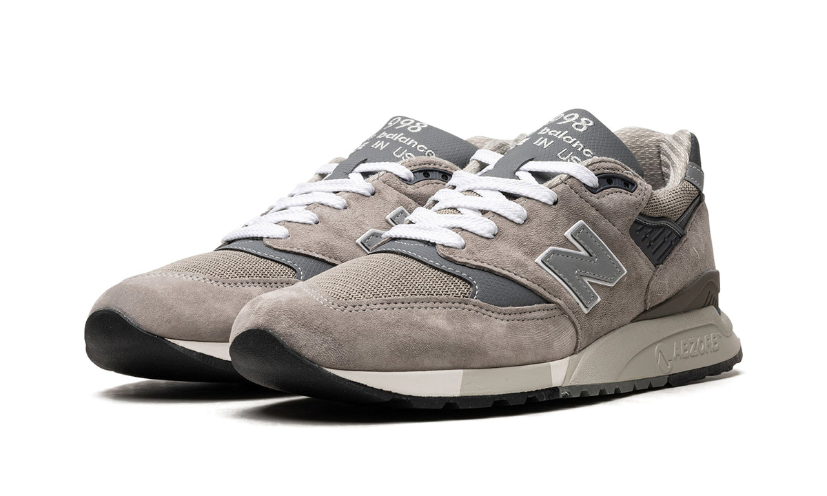 New Balance 998 Sneakers - Gray with Silver N Logos and Off-White Midsole
