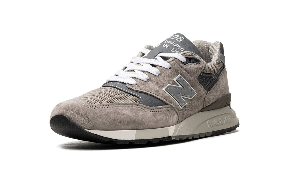 New Balance 998 Sneakers - Gray with Silver N Logos and Off-White Midsole