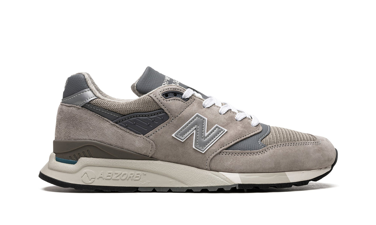 New Balance 998 Sneakers - Gray with Silver N Logos and Off-White Midsole