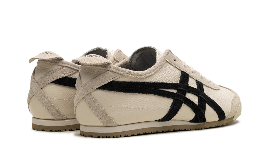 Onitsuka Tiger Mexico 66 Sneakers - Cream with Black Stripes and Beige Overlays