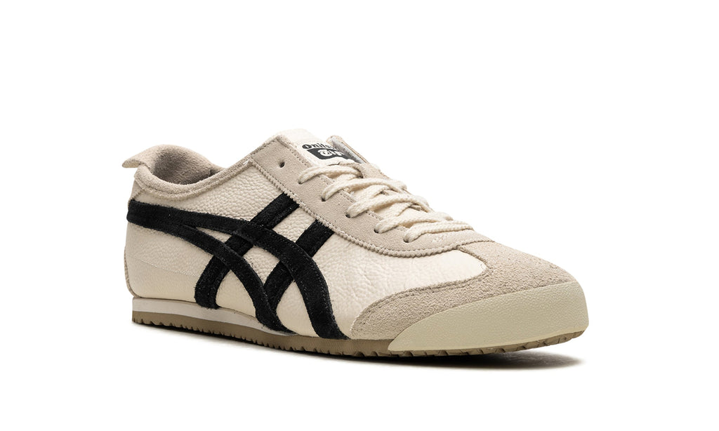 Onitsuka Tiger Mexico 66 Sneakers - Cream with Black Stripes and Beige Overlays