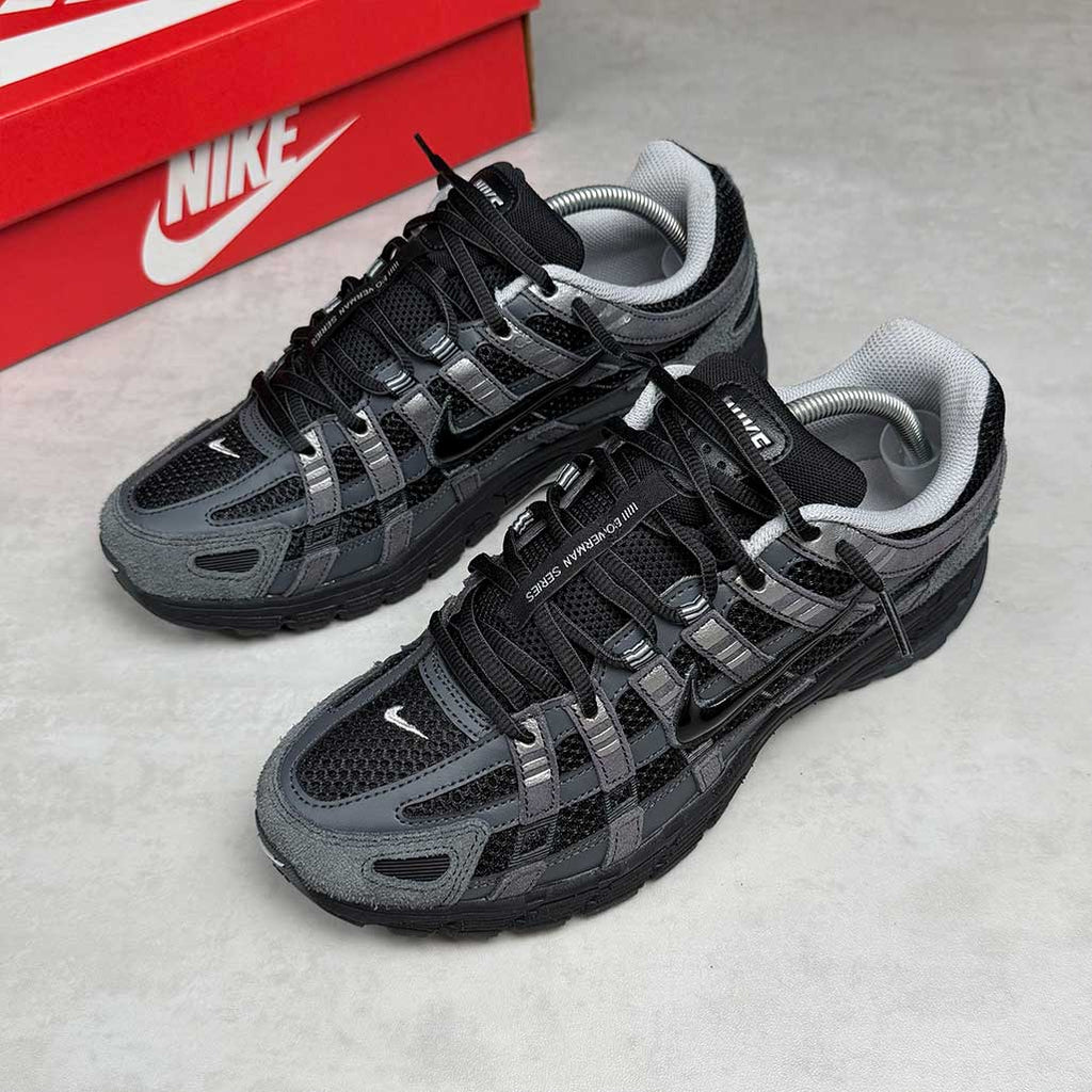 Nike P-6000 Sneakers – Charcoal Black with Silver Accents