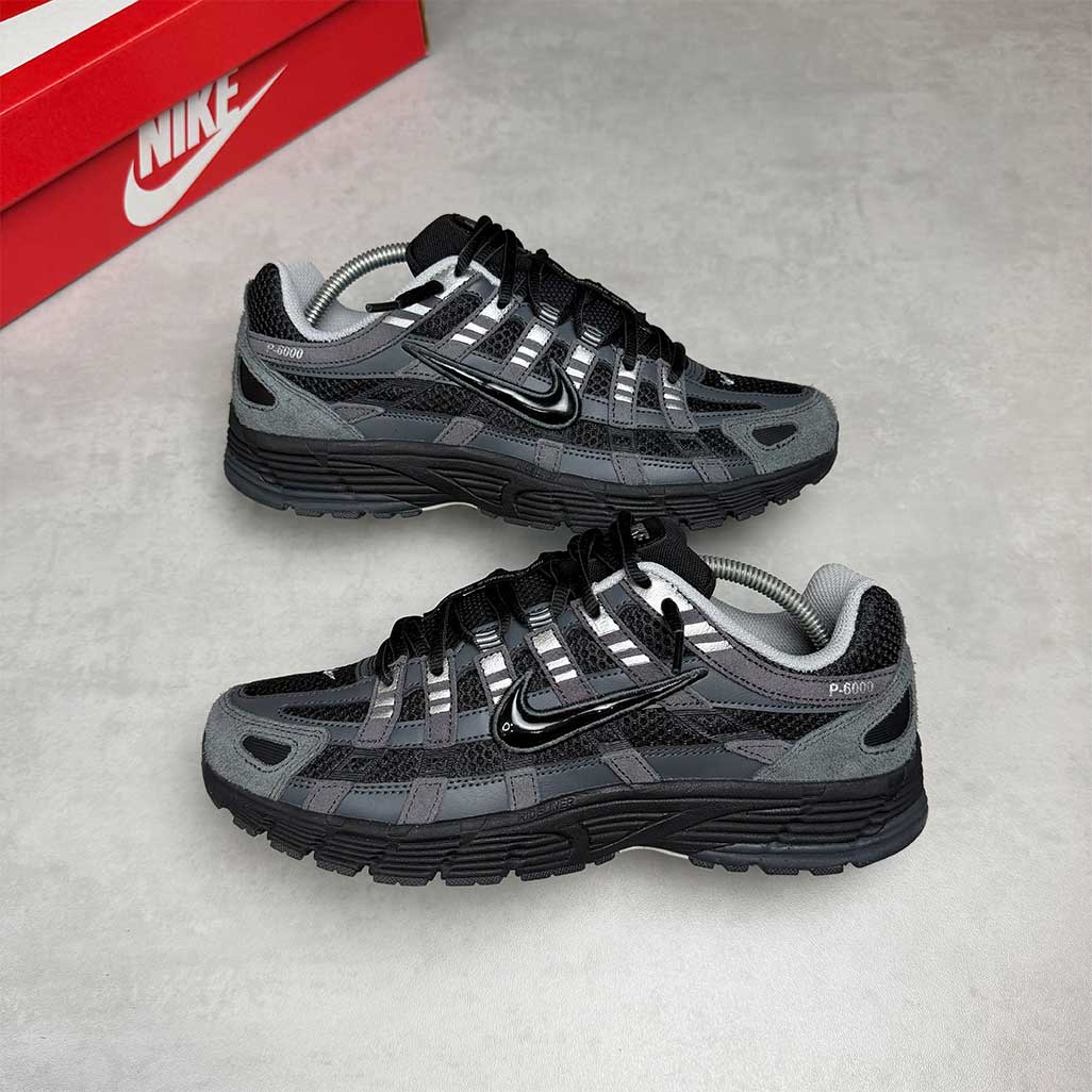 Nike P-6000 Sneakers – Charcoal Black with Silver Accents