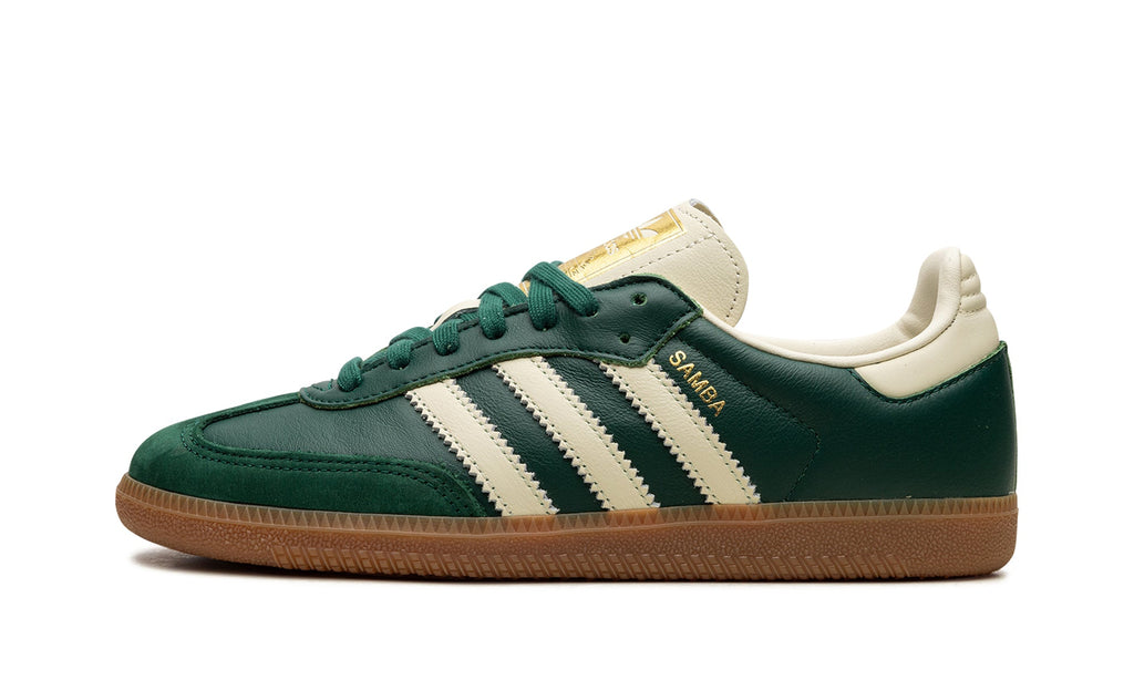 adidas Samba OG Sneakers - Dark Green/Cream with Gum Sole
