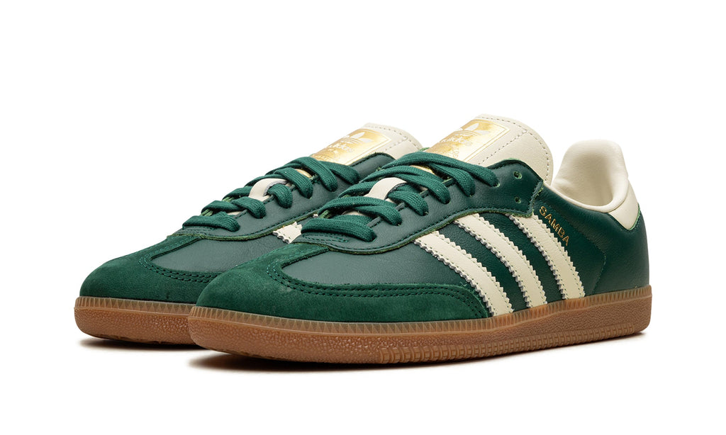 adidas Samba OG Sneakers - Dark Green/Cream with Gum Sole