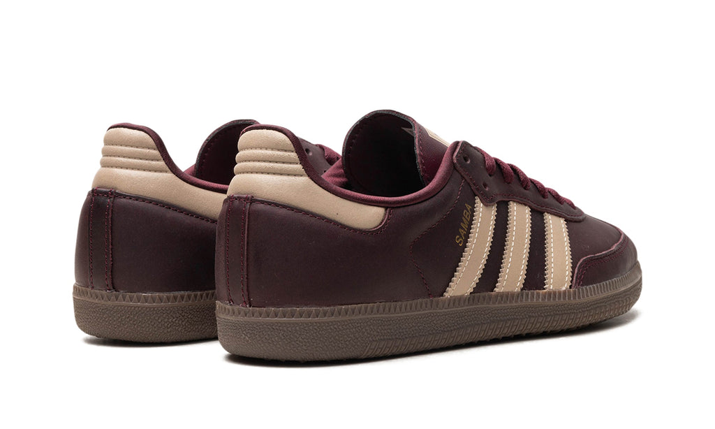 adidas Samba OG Sneakers - Burgundy & Beige with Brown Gum Sole