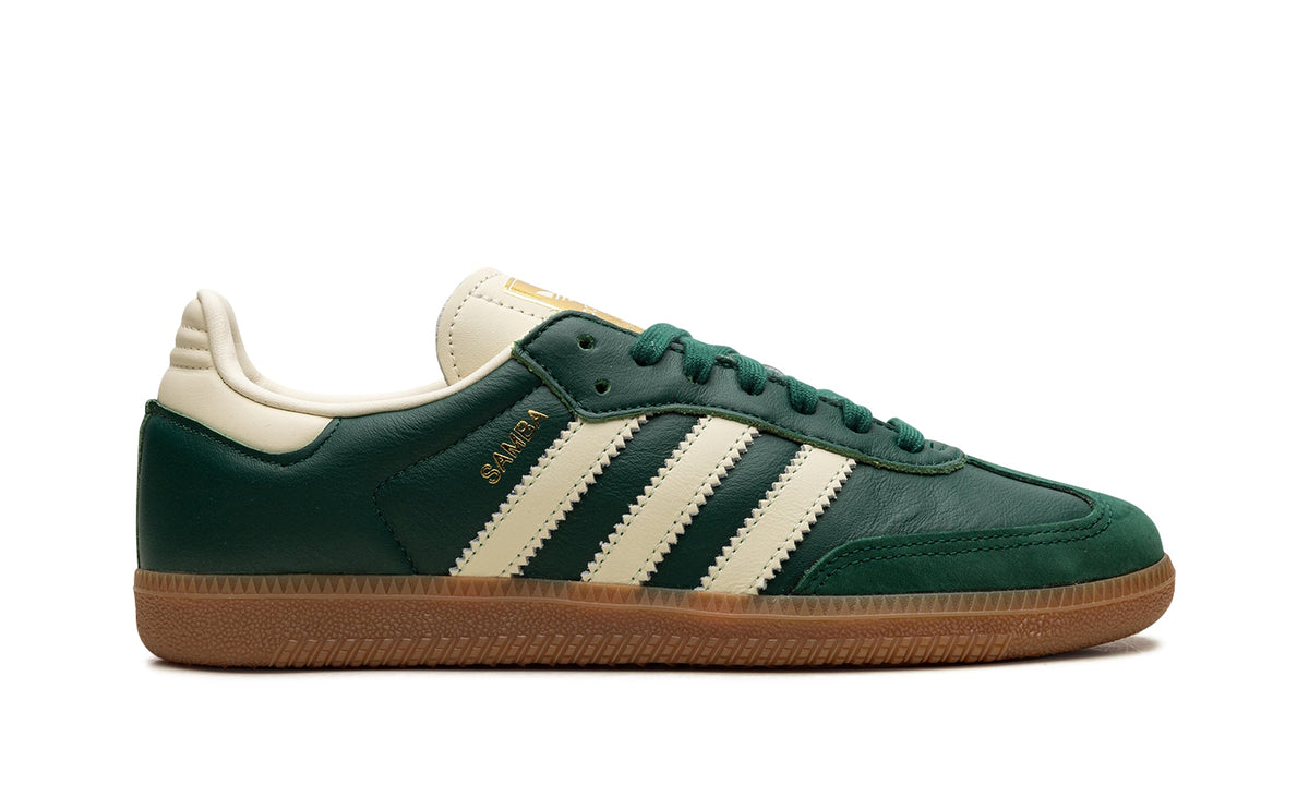 adidas Samba OG Sneakers - Dark Green/Cream with Gum Sole