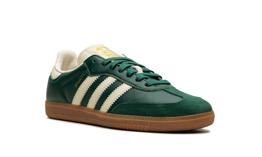 adidas Samba OG Sneakers - Dark Green/Cream with Gum Sole