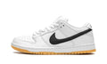 Nike SB Dunk Low Sneakers - White and Black with Gum Sole