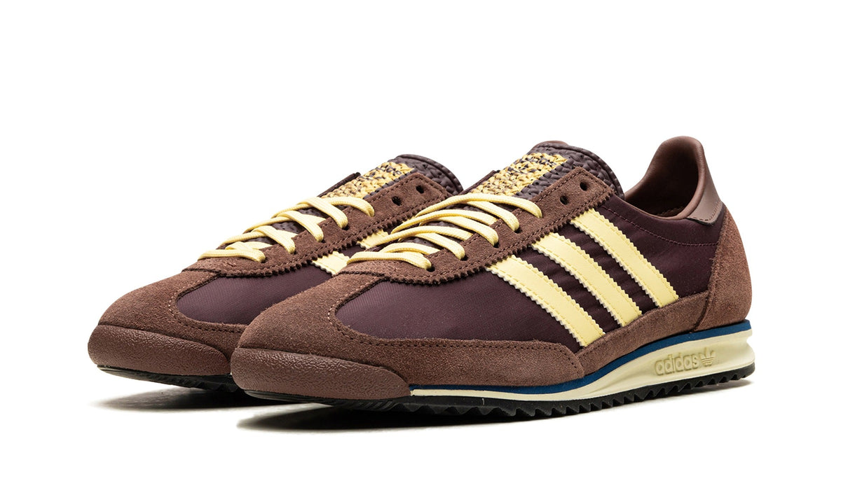 adidas SL 72 OG Sneakers - Brown/Pale Yellow with Blue Midsole Accent