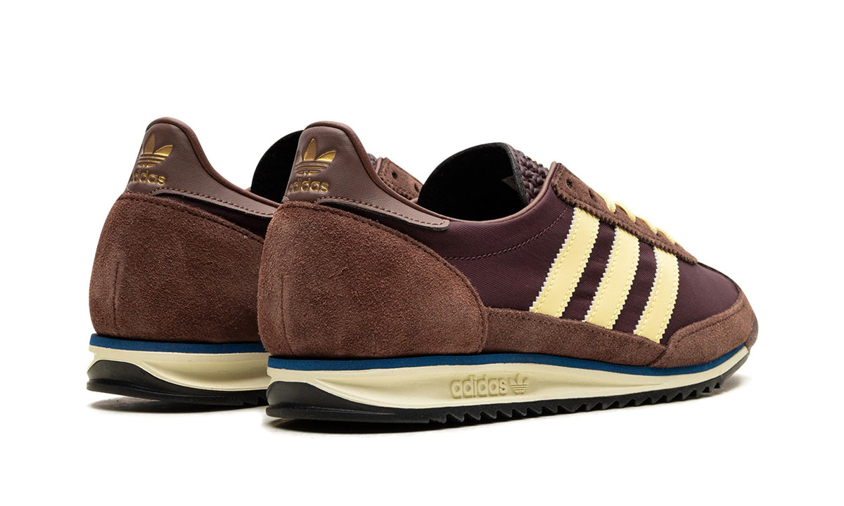 adidas SL 72 OG Sneakers - Brown/Pale Yellow with Blue Midsole Accent