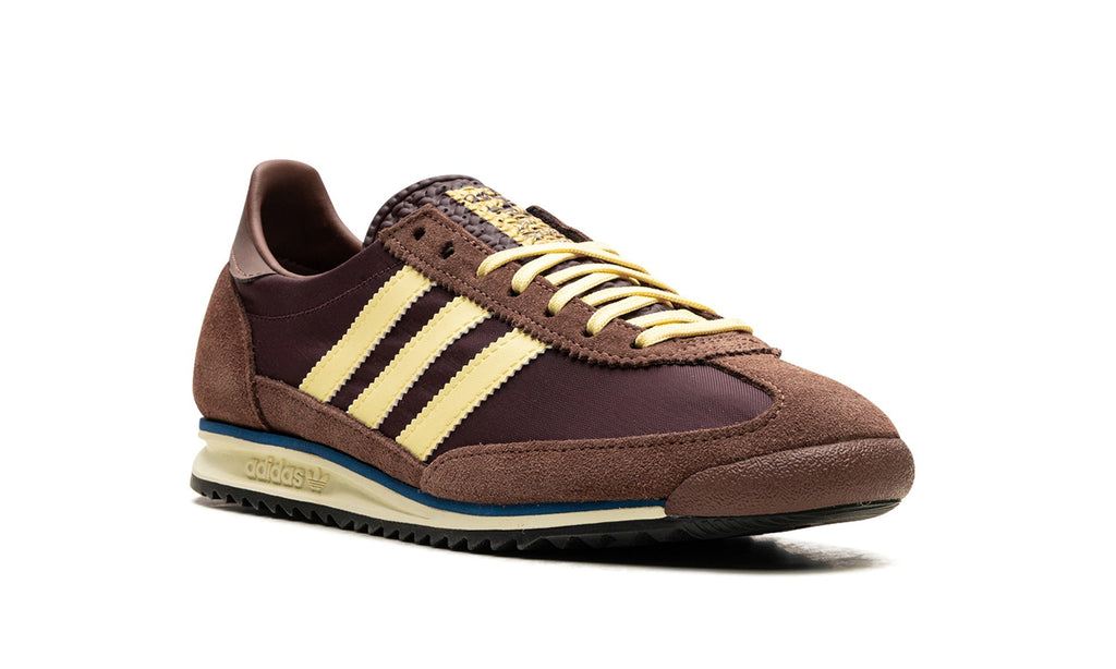 adidas SL 72 OG Sneakers - Brown/Pale Yellow with Blue Midsole Accent