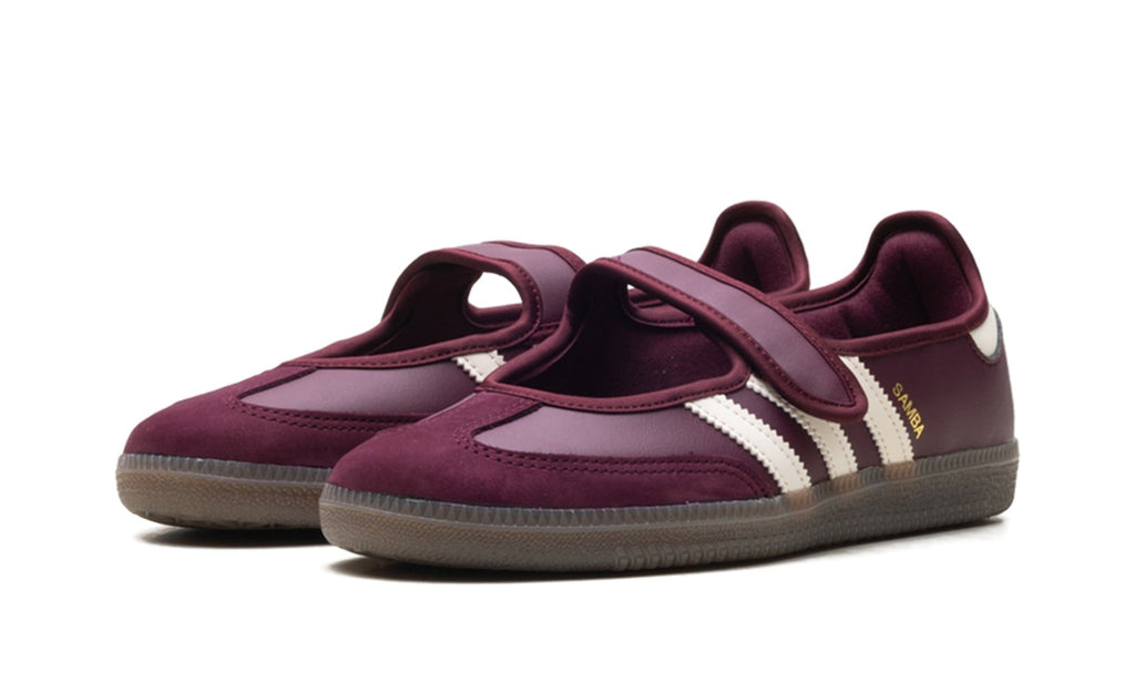 adidas Samba Jane OG Mary Jane Sneakers - Burgundy/Cream with Gum Sole