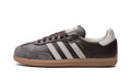 adidas Samba OG Sneakers - Dark Brown and Grey with Off-White Stripes and Gum Sole