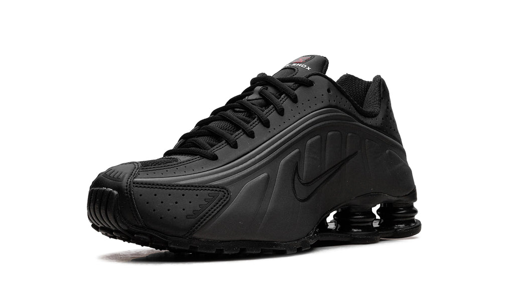 Nike Shox R4 Sneakers - All Black with Four-Column Heel Design