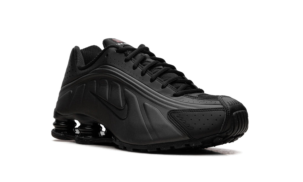 Nike Shox R4 Sneakers - All Black with Four-Column Heel Design