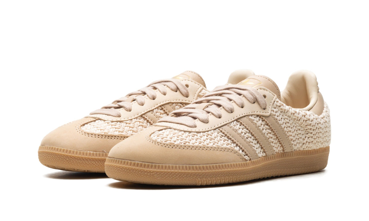 adidas Samba OG Crochet Sneakers in Beige & Gum