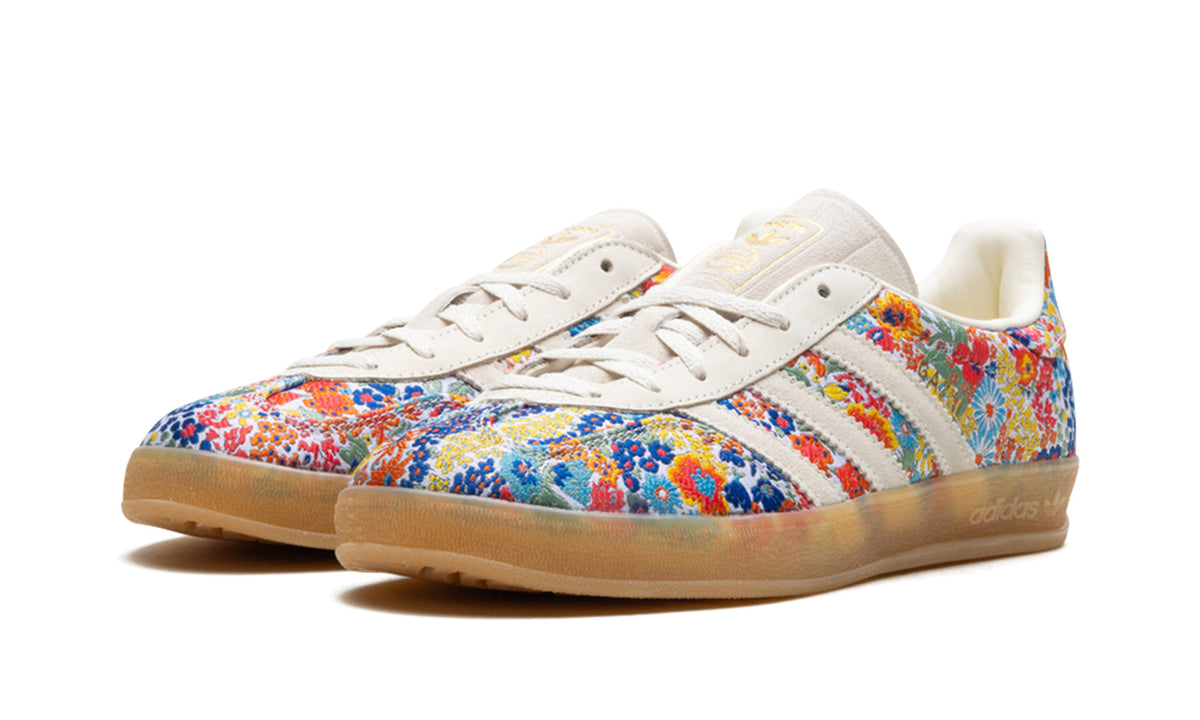 adidas Gazelle Indoor Sneakers - Multicolor Floral Print with Cream Stripes and Gum Sole