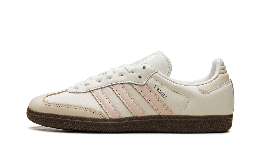adidas Samba OG Sneakers - Cream and Pale Pink with Dark Brown Gum Sole