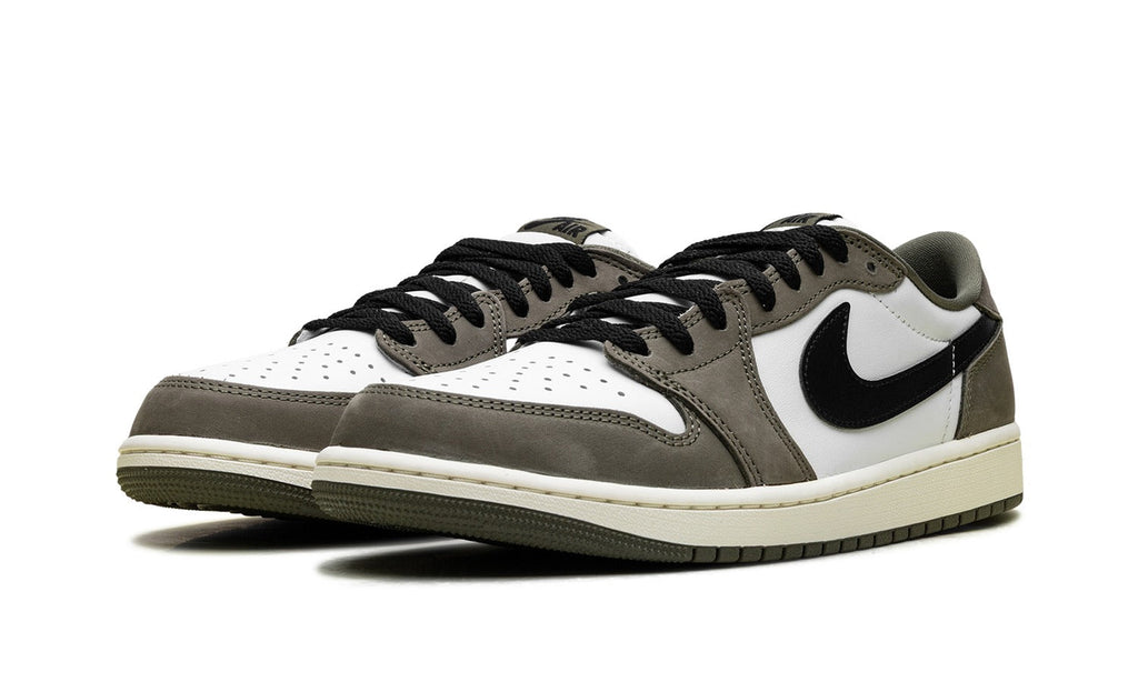Air Jordan 1 Low Sneakers - Olive Grey/White/Black with Cream Midsole