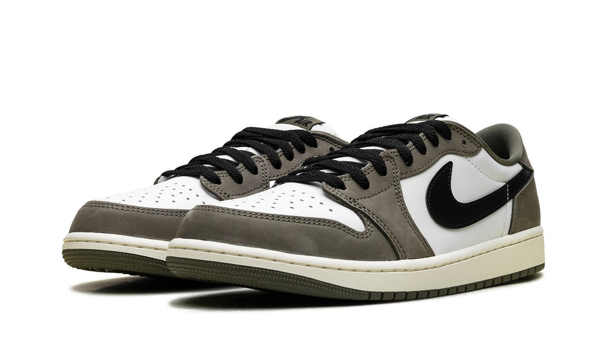 Air Jordan 1 Low Sneakers - Olive Grey/White/Black with Cream Midsole