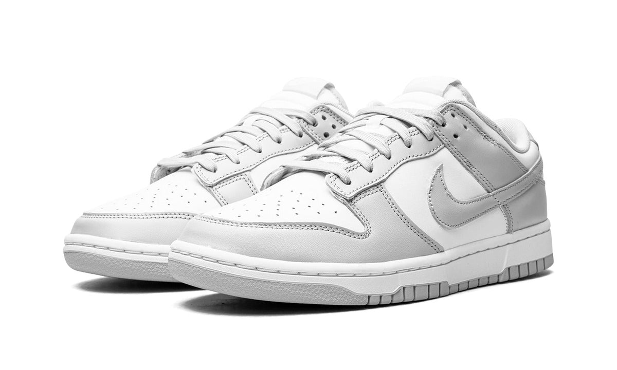 Nike Dunk Low Sneakers - White/Light Grey with Tonal Swoosh