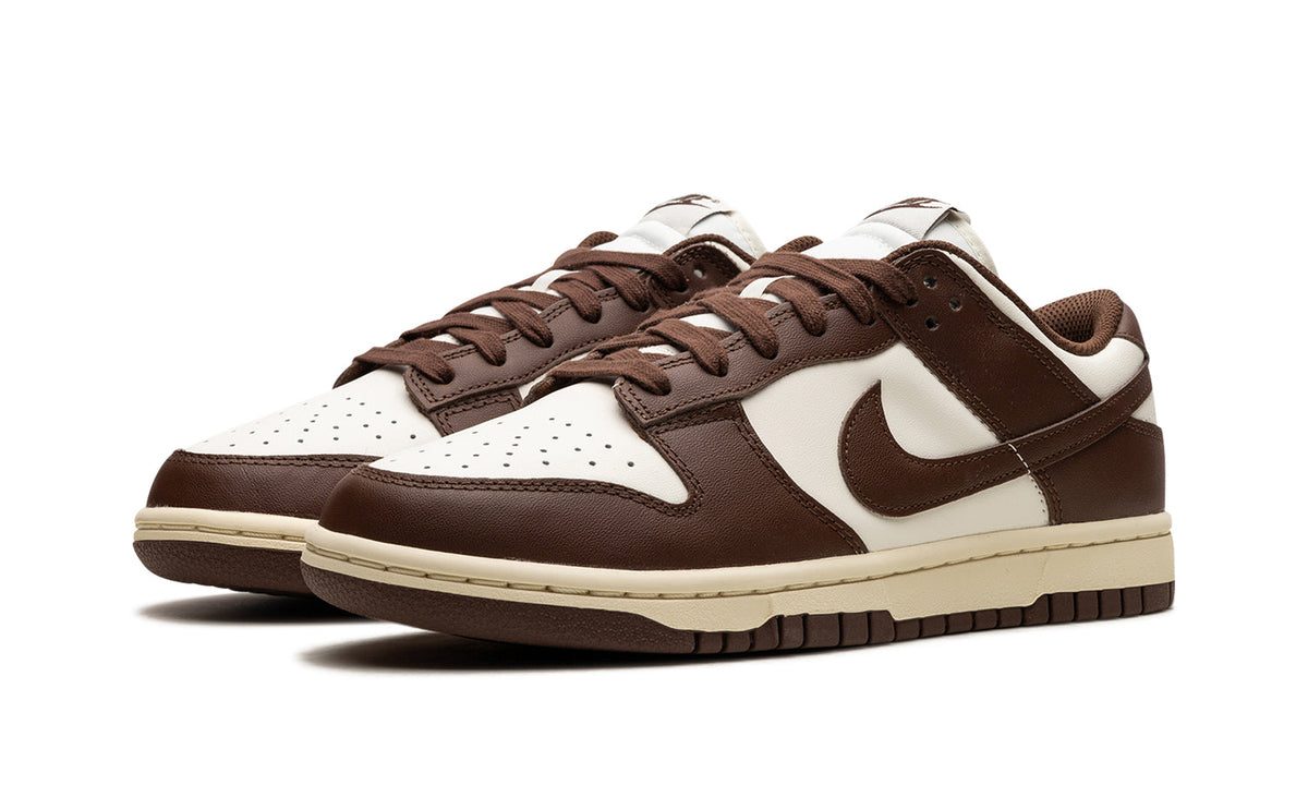 Nike Dunk Low Sneakers - Dark Brown & Off-White with Cream Midsole